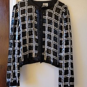 Leslie Fay Evenings Sequin Jacket XL